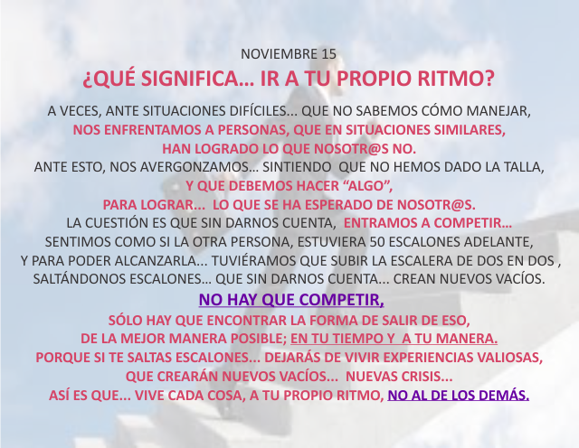 ¿Qué significa... ir a tu propio ritmo?